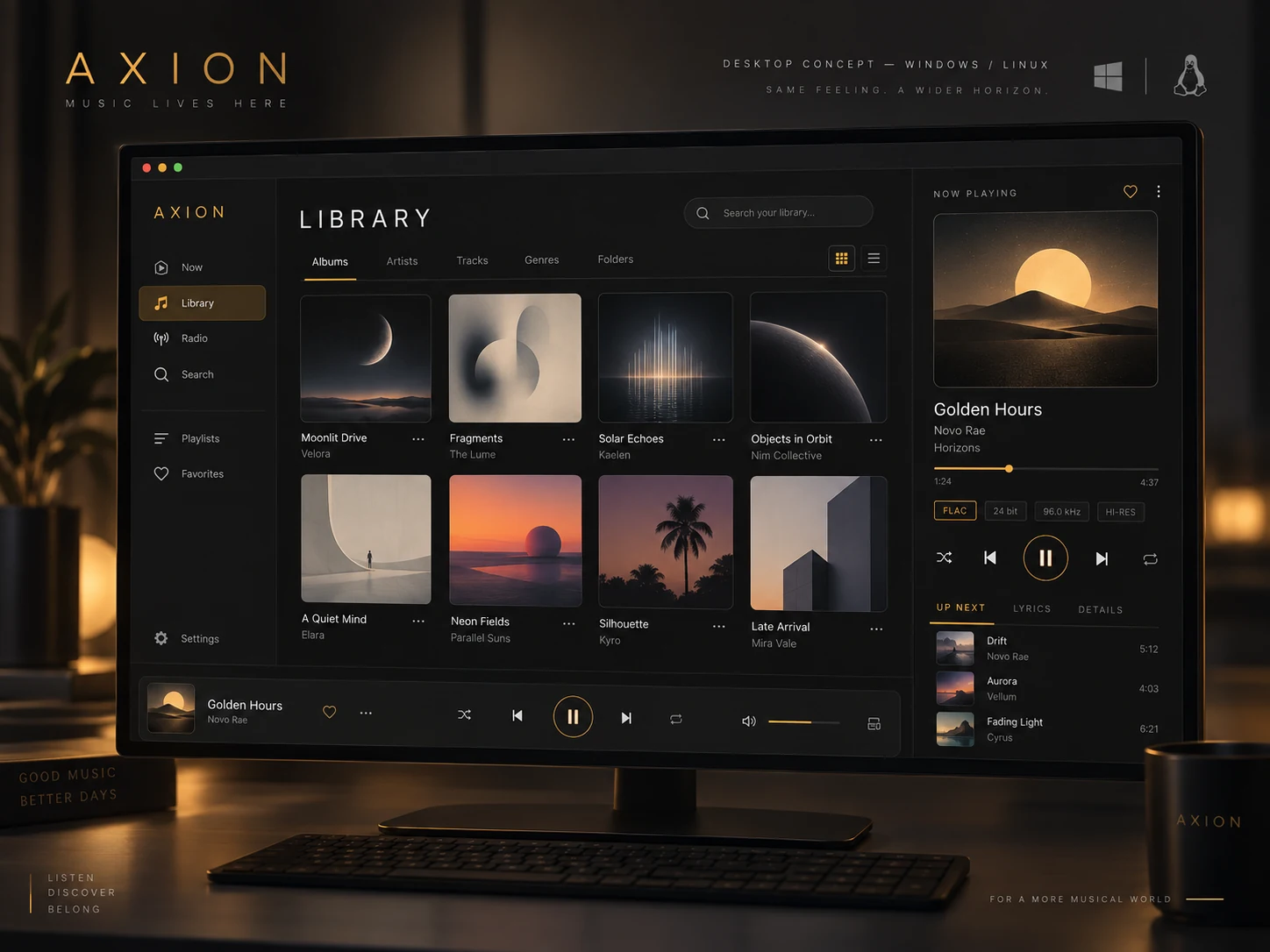 AXION Linux — UI concept